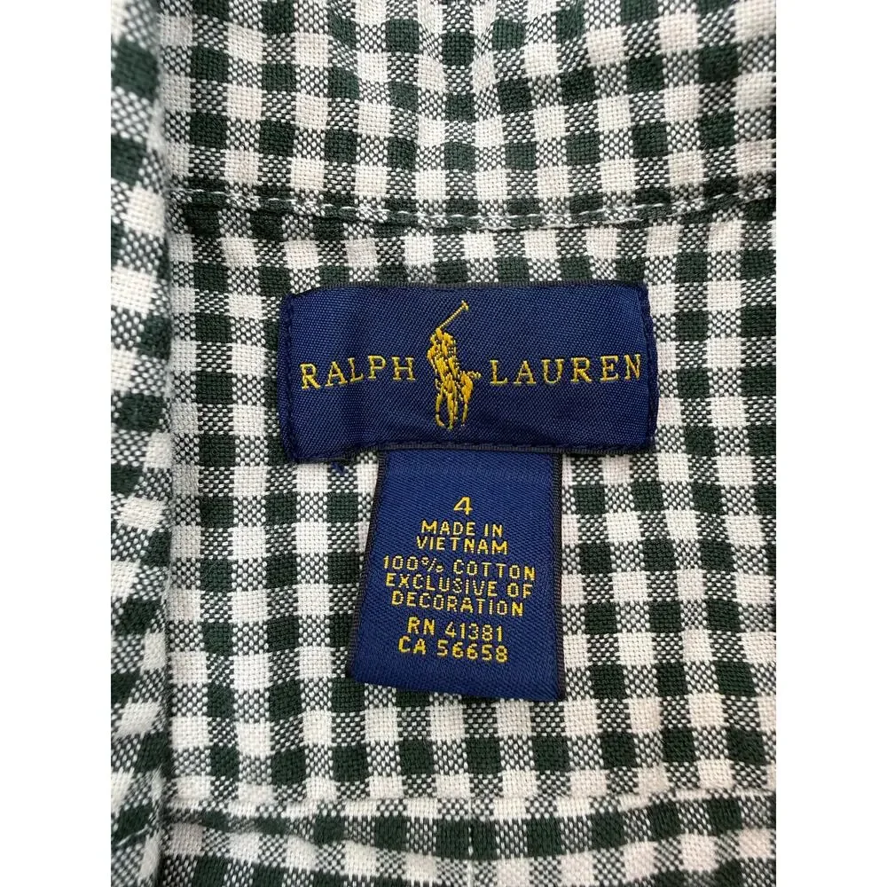 Ralph Lauren Toddler Bundle Size 4 Navy Chore Jacket & Green Gingham Button Down